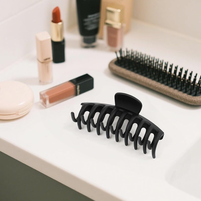 TOCESS 8 Pack Neutral Big Hair Claw Clips for Women Large Claw Clip for Thin Thick Curly Hair 90's Strong Hold 4.33 Inch Nonslip Matte Jumbo Hair Clips - Image 4