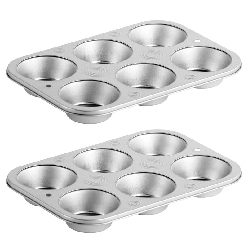 Decorrack 2 Pack Non-Stick Muffin Pans  6-Cup  Bakeware For Baking Cupcakes (Pack Of 2) - Image 1