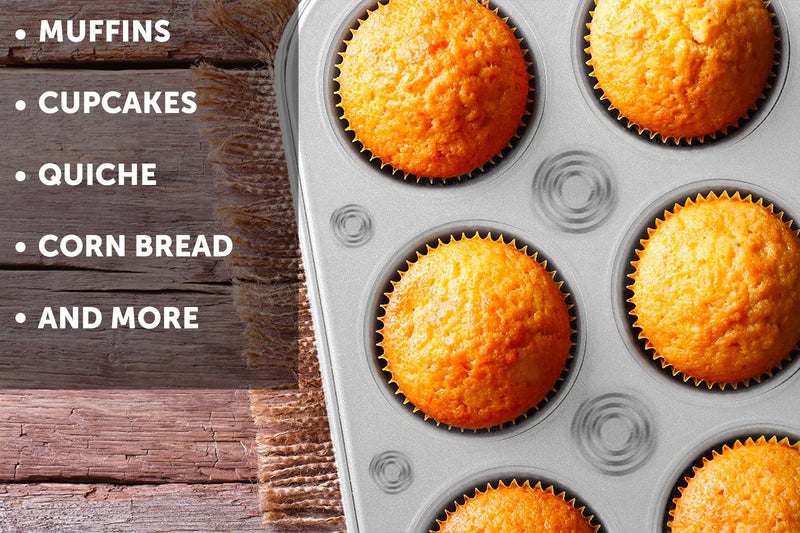 Decorrack 2 Pack Non-Stick Muffin Pans  6-Cup  Bakeware For Baking Cupcakes (Pack Of 2) - Image 4