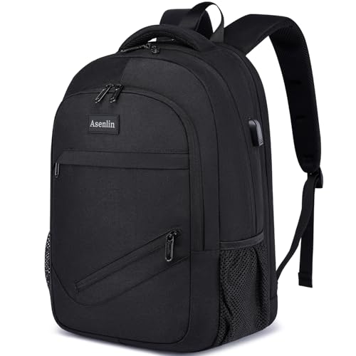 Asenlin Travel Laptop Backpack for Women MenWater Resistant Business Slim Sturdy Laptops Backpack with USB Charging PortFits 156 Inch Notebook College School Computer BagBlack - Image 1