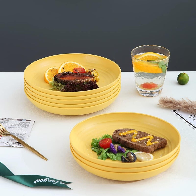 ShilpSukh ShilpSukh 9 Wheat Straw Round Dinner Plate EcoFriendly Lightweight Unbreakable Dishwasher Safe Food Dish Steak Plate Serving Tray for Kitchen Restaurant Parties Gifting Yellow 4 - Image 5