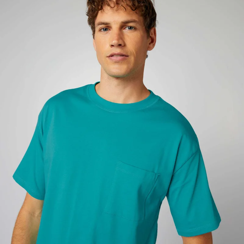 Kiabi Plain Loose-Fit T-Shirt Baltic Blue