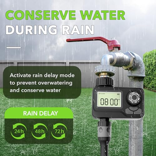 BN-LINK BN LINK Programmable Sprinkler Timer with Rain Delay – Waterproof Digital Water Timer for Garden Hoses, Manual & Automatic Irrigation System, 1 Outlet - Image 3