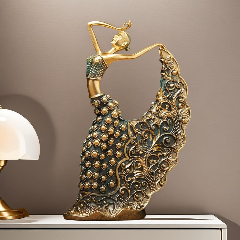 XINDAM Elegant Peacock Art Figurine Dancer Statue Decorative Home & Office Figurines Home Office Display Craft Living Room Decor Ornaments for Tabletop - Image 3
