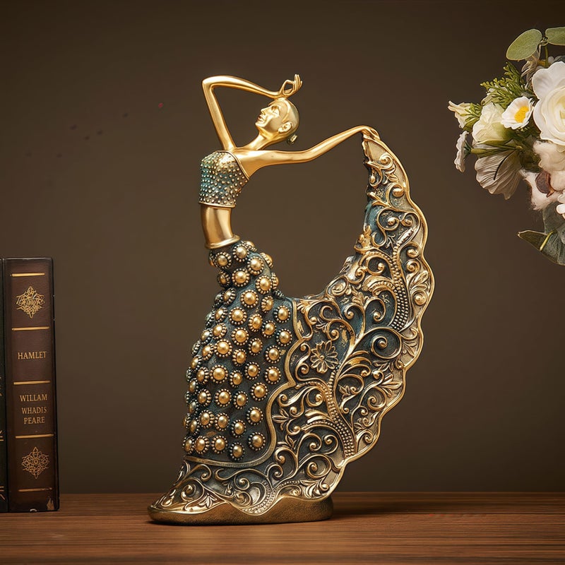 XINDAM Elegant Peacock Art Figurine Dancer Statue Decorative Home & Office Figurines Home Office Display Craft Living Room Decor Ornaments for Tabletop - Image 1