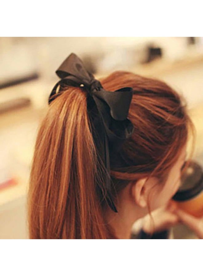 Fodattm 6 PCS Women Lady Satin Ribbon Bow Hair Rope Head Wrap Headbands Elastics Hair Tie Ponytail Holders Hair Accessories Headdress - Image 2