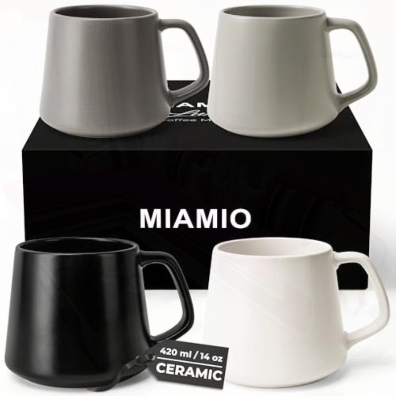 - Coffee Mugs Set of 4 420 ml - Luxe Collection (Classic Pastel) Large Ceramic Coffee Mugs for Cappuccino Tea and Espresso - Microwave and Dishwasher Safe - Image 1
