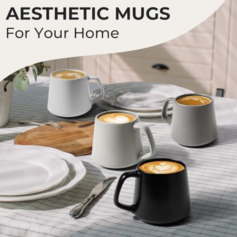 - Coffee Mugs Set of 4 420 ml - Luxe Collection (Classic Pastel) Large Ceramic Coffee Mugs for Cappuccino Tea and Espresso - Microwave and Dishwasher Safe - Image 3