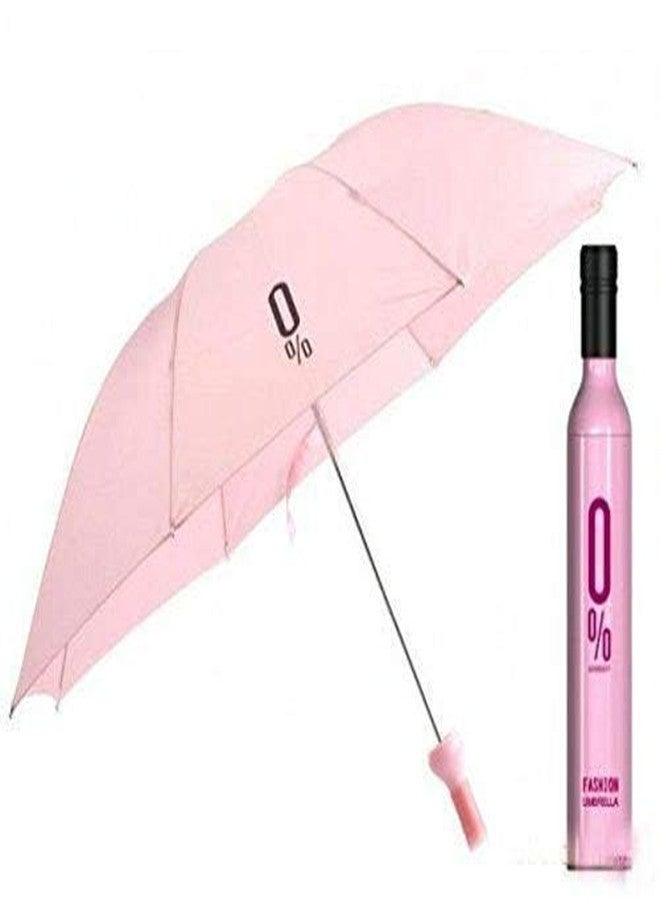 DEVHEART Colors Trend Newest Windproof Double Layer Umbrella with Wine Bottle Plastic Case Cover, Chatri Portable of UV Protection & Rain | Outdoor Car Chaata for Women & Men, Color May Vary - Image 1
