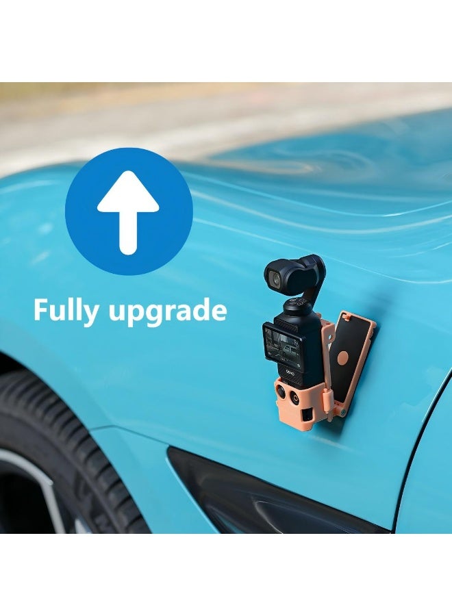 سني لايف حامل تثبيت مغناطيسي مخصص متوافق مع DJI Osmo Pocket 3، محول ملحقات Pocket3 المحدث مع مشبك مغناطيسي وحامل شفط على سطح المكتب، سطح عمودي، مقبض قابل للتعديل بزاوية 180 درجة، مع 2 واقي عدسة + 2 واقي شاشة LCD - Image 1