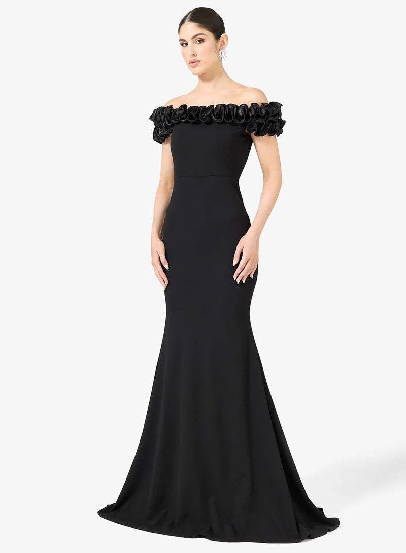 Off Shoulder Ruffled Gown