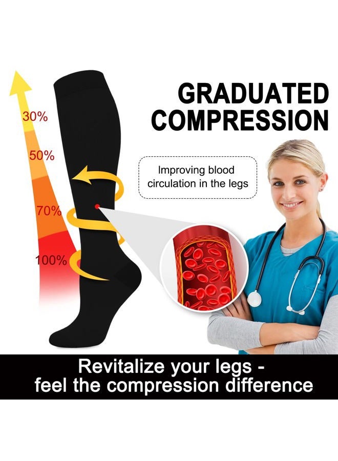 Aoliks 4 Pairs Copper Compression Socks for Women & Men Circulation 15-20 mmHg - Best Support for Nurses, Running - Image 4