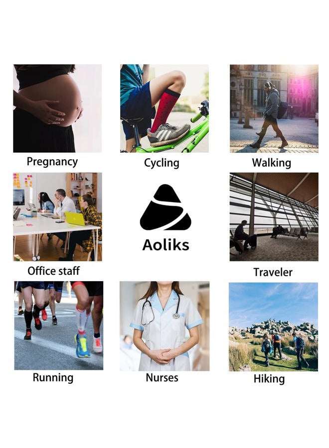 Aoliks 4 Pairs Copper Compression Socks for Women & Men Circulation 15-20 mmHg - Best Support for Nurses, Running - Image 5