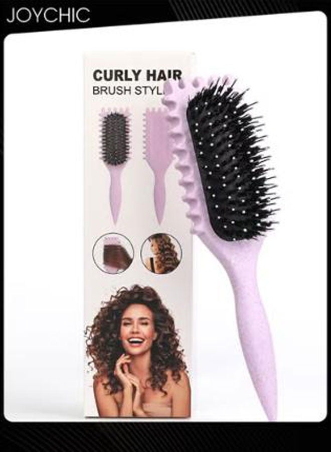 Joychic Curl Defining Brush Styling Brush Lightweight Travel Portable Hair Brush for Women (Purple) - Image 1