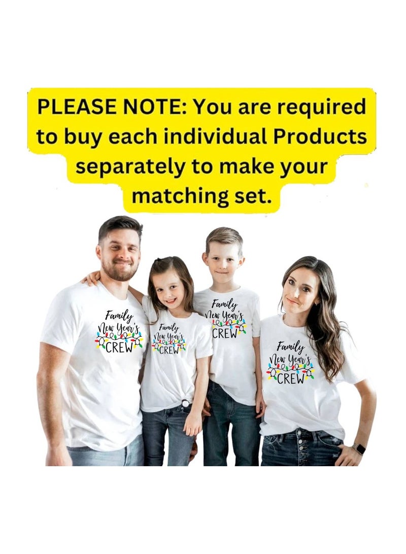 PRINTSHOP4ME New Year Family Matching T-Shirt For Men,Women And Kids–Round Neck Short Sleeve Soft Cotton T-Shirt–Perfect For New Year Celebrations - Image 2