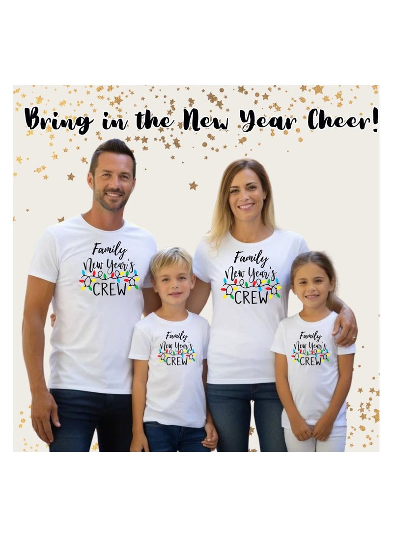 PRINTSHOP4ME New Year Family Matching T-Shirt For Men,Women And Kids–Round Neck Short Sleeve Soft Cotton T-Shirt–Perfect For New Year Celebrations - Image 4