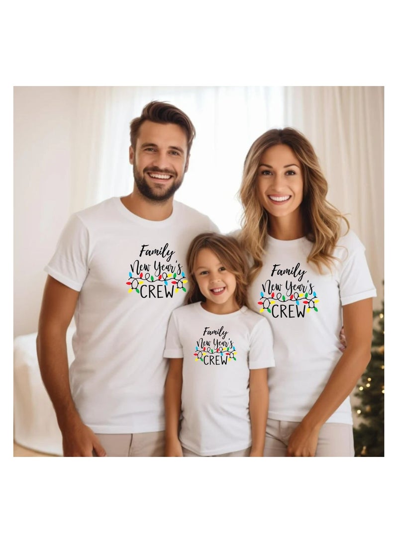 PRINTSHOP4ME New Year Family Matching T-Shirt For Men,Women And Kids–Round Neck Short Sleeve Soft Cotton T-Shirt–Perfect For New Year Celebrations - Image 3