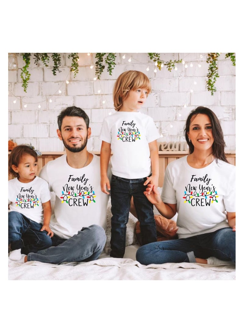 PRINTSHOP4ME New Year Family Matching T-Shirt For Men,Women And Kids–Round Neck Short Sleeve Soft Cotton T-Shirt–Perfect For New Year Celebrations - Image 5
