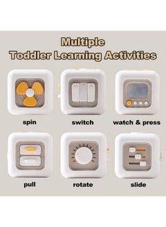 kizh Busy Cube For Kids Sensory Busy Board Travel Toy For Toddlers 1 2 3 Years Old Montessori Activity Cube Fine Motor Skills Educational Learning Toys For Children 12 Month+  - Image 2