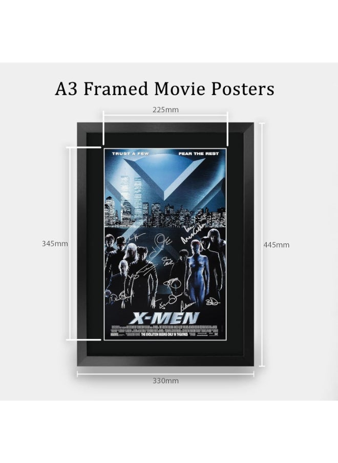 HWC Trading HWC Trading X-Men 1 Hugh Jackman, Patrick Stewart 16 x 12 inch Framed Gifts Printed Poster Signed Autograph Picture for Movie Memorabilia Fans - 16" x 12" Framed  - Image 2