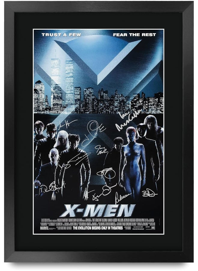 HWC Trading HWC Trading X-Men 1 Hugh Jackman, Patrick Stewart 16 x 12 inch Framed Gifts Printed Poster Signed Autograph Picture for Movie Memorabilia Fans - 16" x 12" Framed  - Image 1