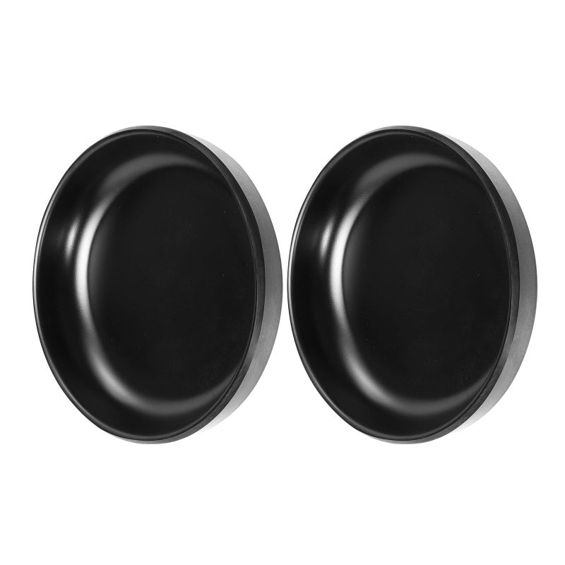 Unbreakable Melamine Snack Plates 2pcs Set 8.5 Inch Round Serving Trays for Sushi Appetizers Party Tableware - Image 2