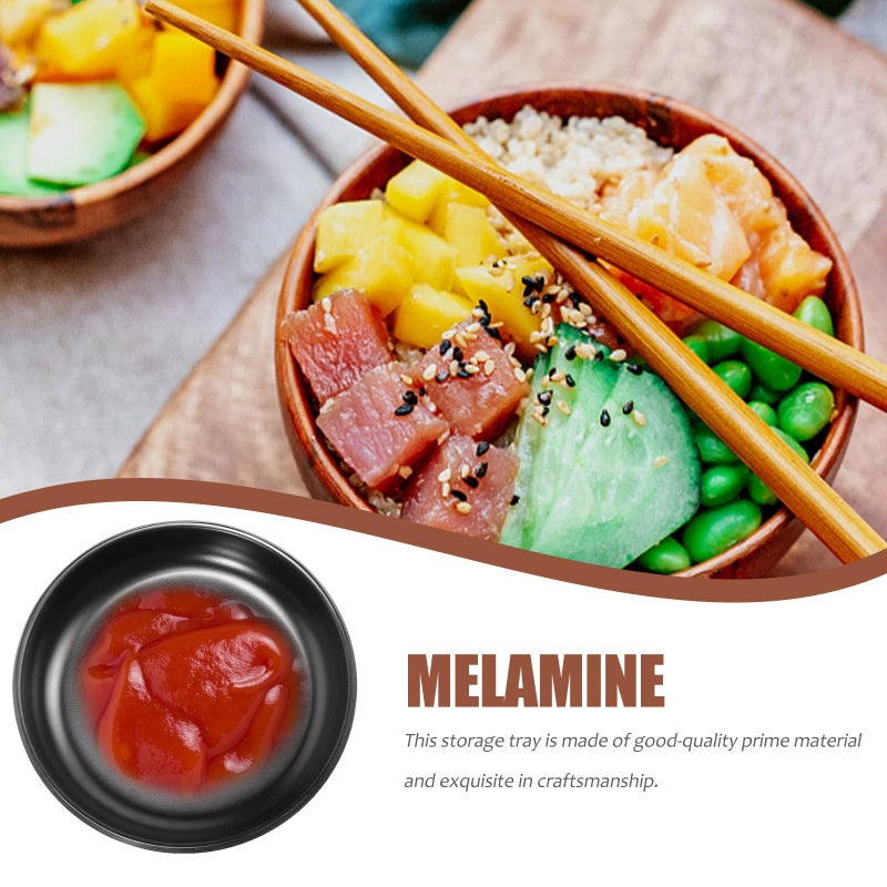 Unbreakable Melamine Snack Plates 2pcs Set 8.5 Inch Round Serving Trays for Sushi Appetizers Party Tableware - Image 4