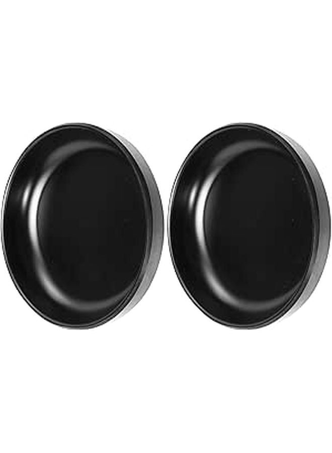 Unbreakable Melamine Snack Plates 2pcs Set 8.5 Inch Round Serving Trays for Sushi Appetizers Party Tableware - Image 1