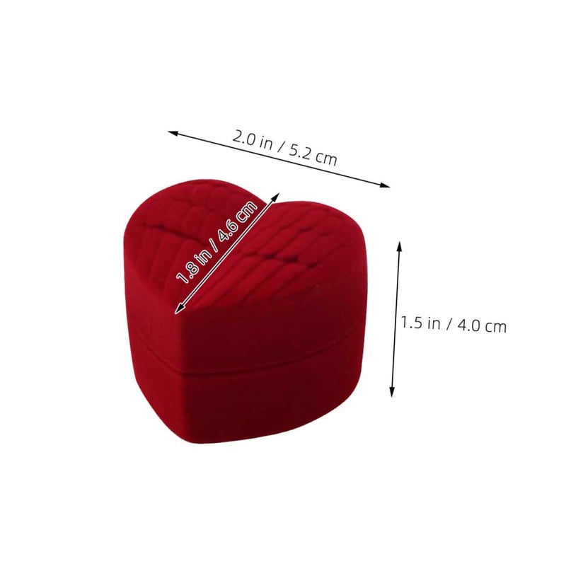 Red Heart Shaped Jewelry Box With Angel Wings For Engagement Ring Proposal Storage - Image 3