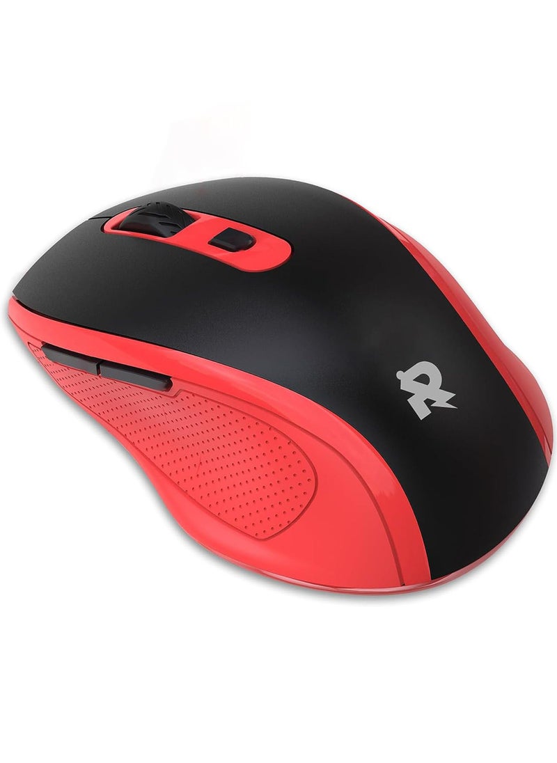 Rock Pow - Wireless Mouse Ergonomic PC Mouse with USB Receiver for Computer Laptop Desktop 3 DPI Adjustable Silent Click Comfortable Ergo Mouse 10M Wireless Connection Ultra-fast Scroll - Image 1