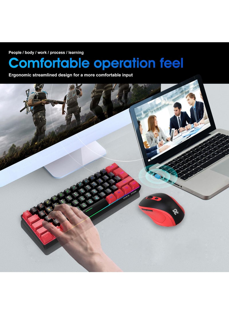 Rock Pow - Wireless Mouse Ergonomic PC Mouse with USB Receiver for Computer Laptop Desktop 3 DPI Adjustable Silent Click Comfortable Ergo Mouse 10M Wireless Connection Ultra-fast Scroll - Image 1