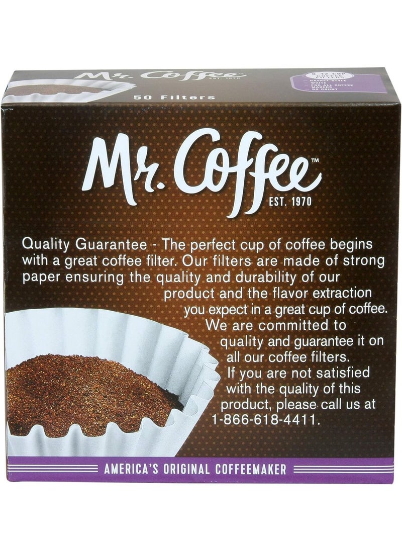 Coffee Filters Pack 50   (8-12) Cup  Color White