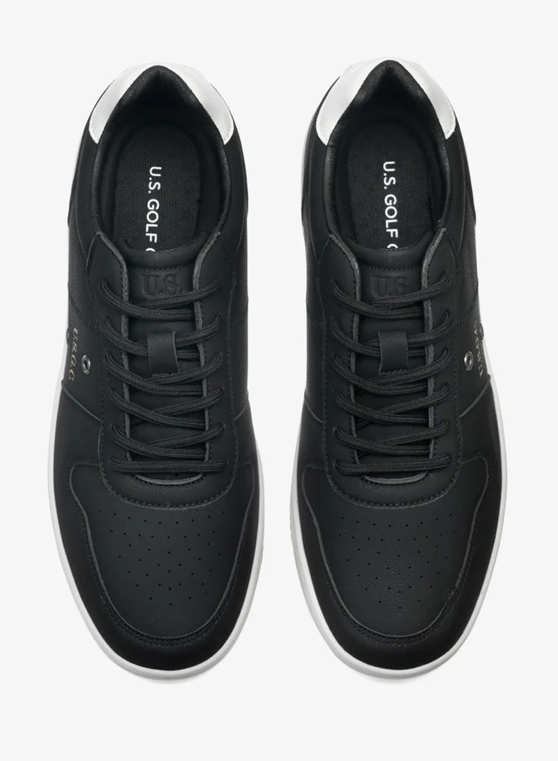 U.S. Golf Club Black Low Top Casual Lace-Up Sneakers