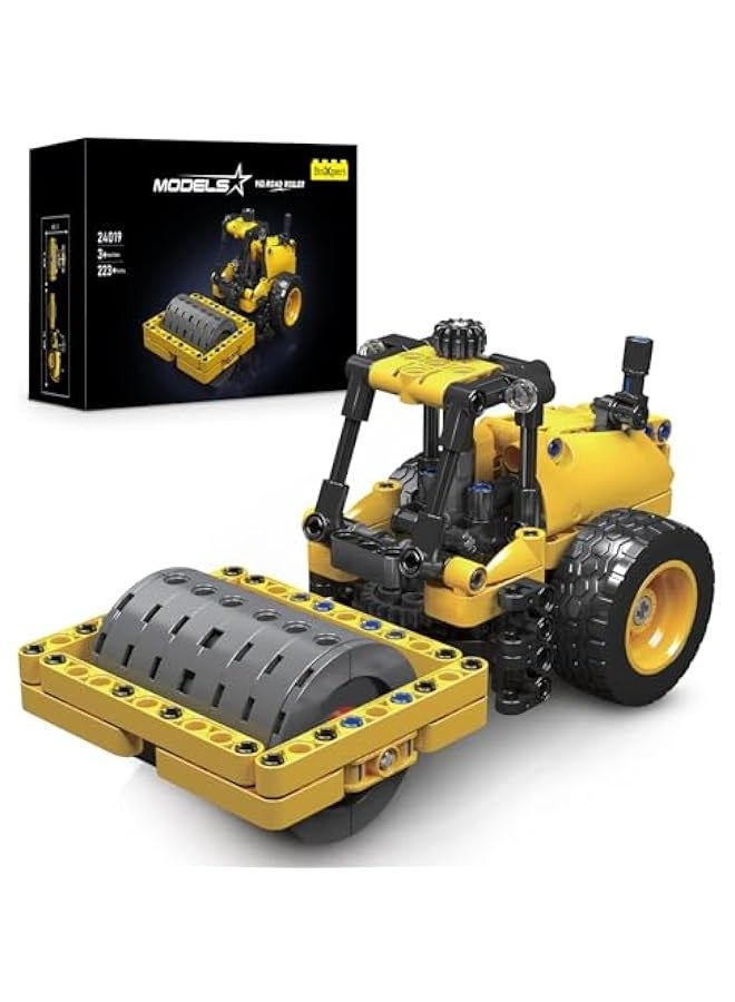 City Road Roller Building Sets for Kids, Mini Excavator Cars Building Blocks Toys Sets,Ideal Gift Educational Engineering STEM Toys for Boys and Girls （223 Pcs - Image 1