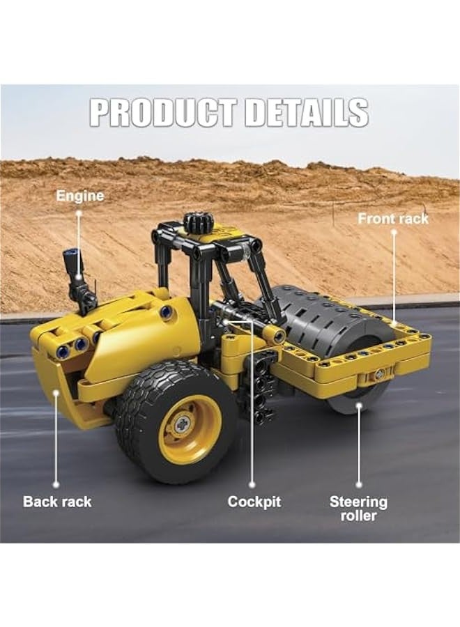 City Road Roller Building Sets for Kids, Mini Excavator Cars Building Blocks Toys Sets,Ideal Gift Educational Engineering STEM Toys for Boys and Girls （223 Pcs - Image 3