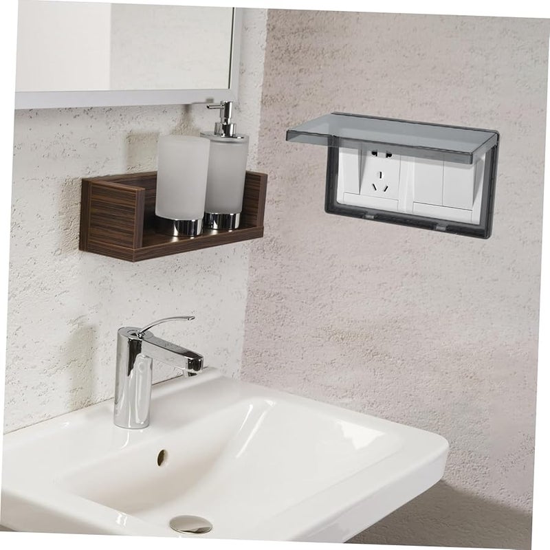 قطعتان غطاء مزدوج أبيض فائق النحافة لمقبس الحائط، واقي مقاوم للعوامل الجوية للحمام والمطبخ - Image 5