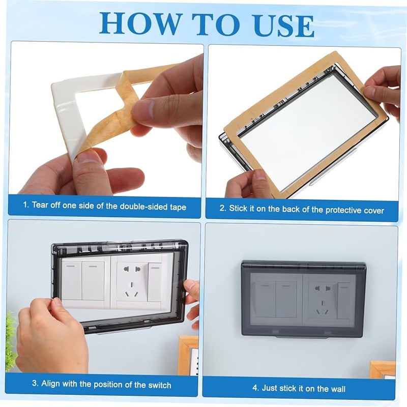 قطعتان غطاء مزدوج أبيض فائق النحافة لمقبس الحائط، واقي مقاوم للعوامل الجوية للحمام والمطبخ - Image 4