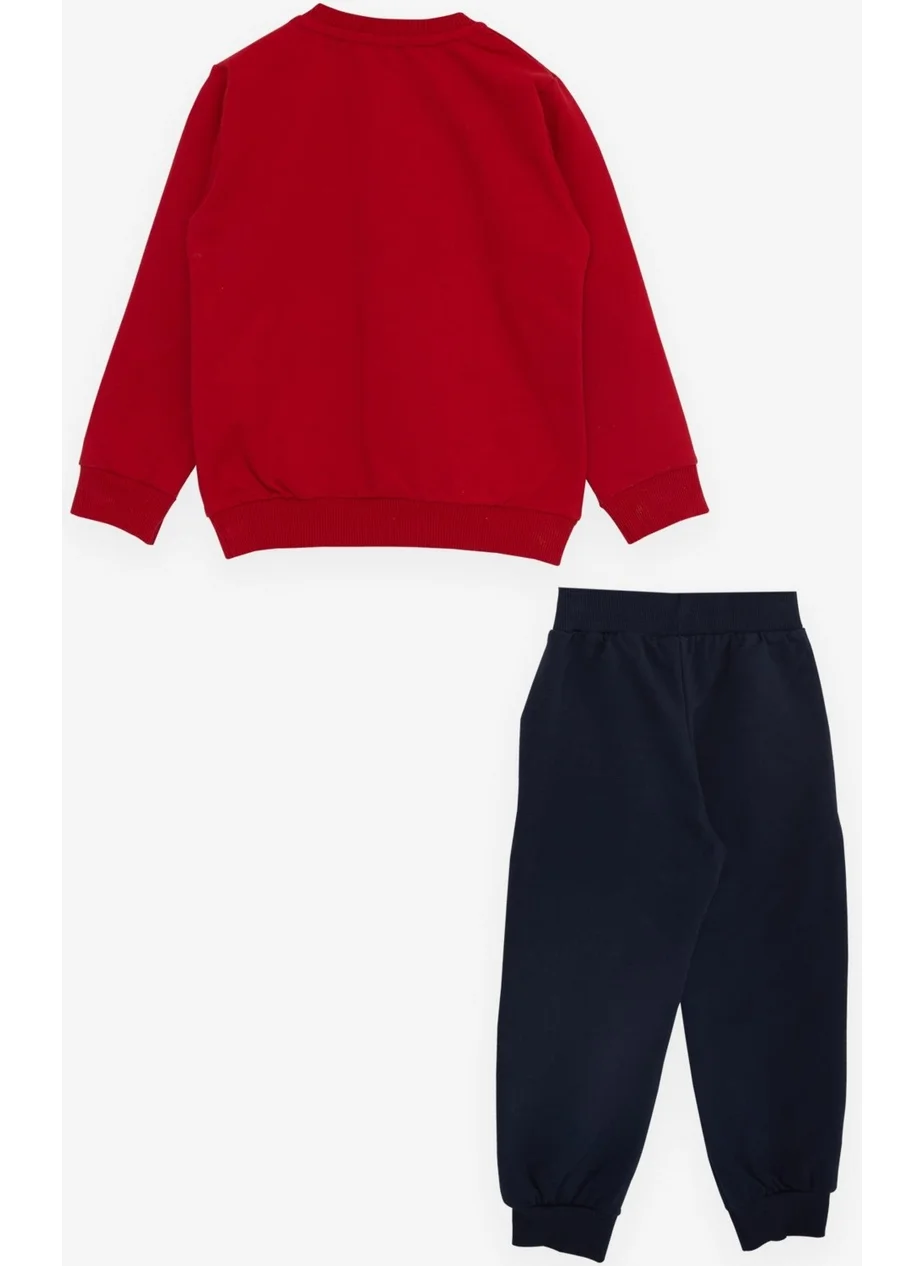 Breeze Girls & Boys Baby Boy Tracksuit Set with Bicycle Happy Puppy Printed 9 Months-3 Years, Red