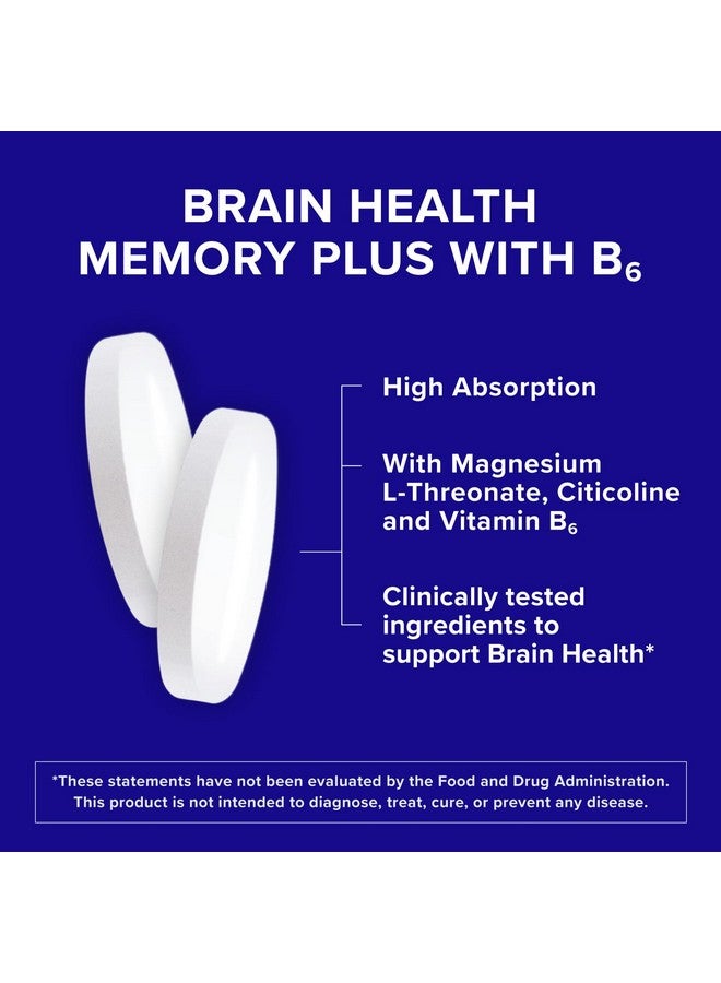 Qunol Brain Health Memory Plus with B6, Magnesium L-Threonate & Citicoline, Clinically Tested Ingredients to Improve Memory, Focus, Attention and Productivity, 60 Count (Pack of 1) - Image 4