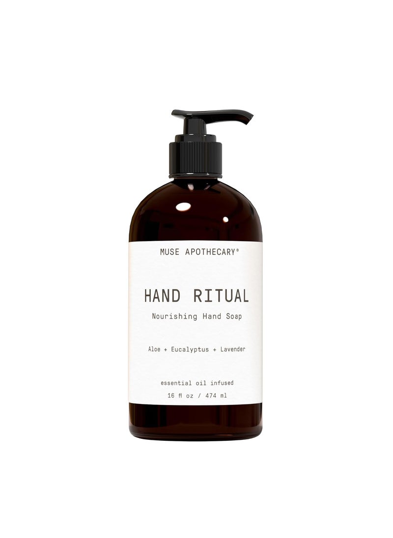 Muse Apothecary Muse Apothecary Hand Ritual  Aromatic and Nourishing Hand Soap Infused with Natural Aromatherapy Essential Oils  USDA Certified Biobased  16 oz Aloe  Eucalyptus  Lavender 