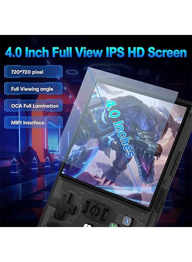 Upgrade R36 Max Retro Gaming Console, Retro Handheld Console 4.0'' Screen Linux System, 64G TF Card, Support 30+ Simulators, 4000mAh Rechargeable Portable Pocket Arcade, Black