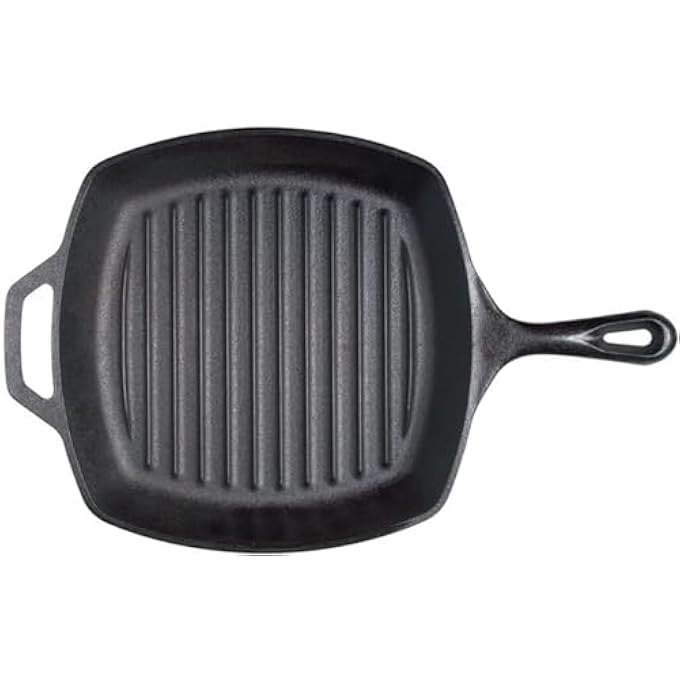 كويزيرا مقلاة شواء مسبقة التتبيل من الحديد الزهر، مقاس 105 بوصة، سوداء اللون، مقلاة مسبقة التتبيل، مقلاة شواء دائرية سوداء من الحديد الزهر، حفلات شواء، نيران تخييم، مواقد حثية، مواقد كهربائية وغازية، مع مقبض سيليكون - Image 1