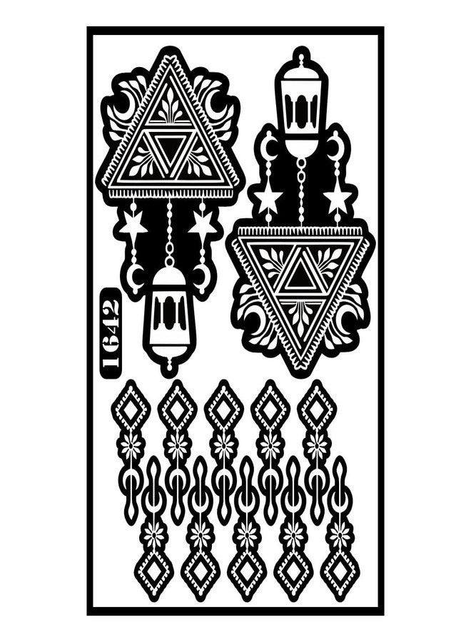 ORDERSHOCK Decorative Mandala Instant tatto Mehndi Stencil for Eid - Image 1