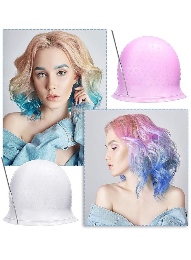 Highlighting Cap With Holes Already In Silicone Reusable Highlighting Cap Hair Dye Cap With Holes Tipping Caps Hair Salon Hairdressing Highlight Cap And Hook Kit (Blue) - Image 5