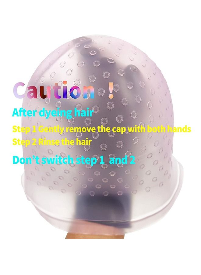 Highlighting Cap With Holes Already In Silicone Reusable Highlighting Cap Hair Dye Cap With Holes Tipping Caps Hair Salon Hairdressing Highlight Cap And Hook Kit (Blue) - Image 3