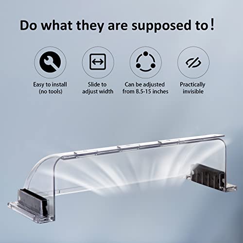 EKOCSIO 2 Pack Air & Heat Deflector for Vents, Sidewalls and Ceiling Registers, Adjustable from 8.5" to 15" - Image 5