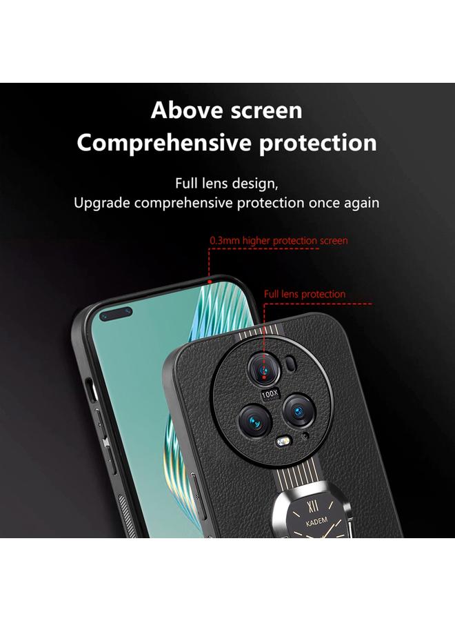 Zaboon Case For Honor Magic5 Pro Magnetic Litchi Leather Back Phone Case with Holder  - Image 5