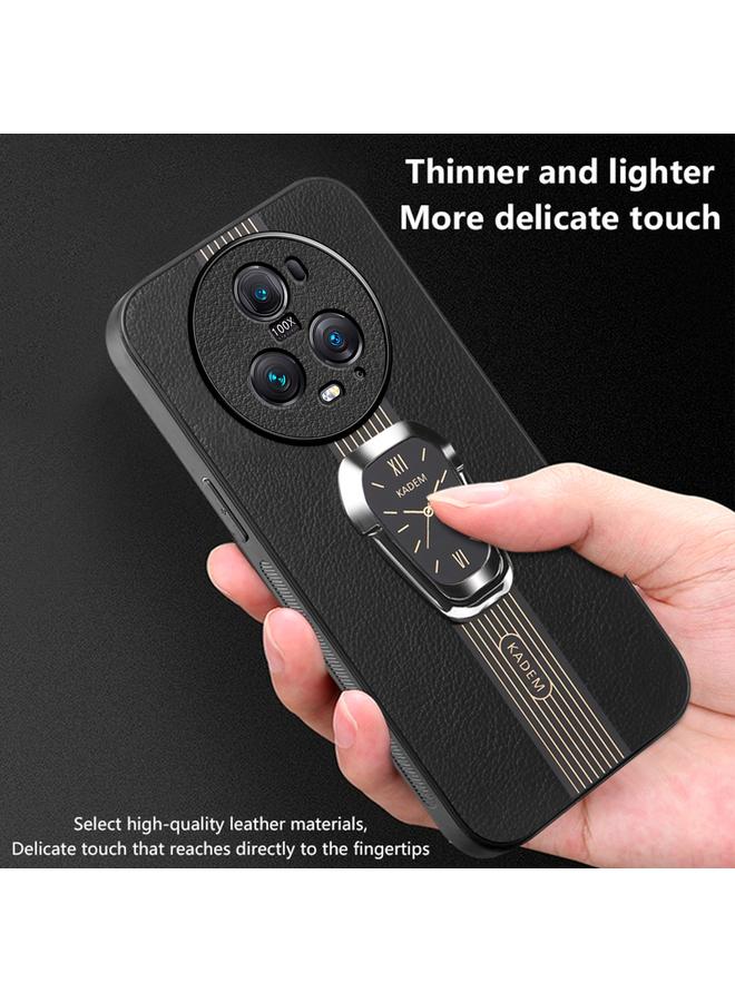 Zaboon Case For Honor Magic5 Pro Magnetic Litchi Leather Back Phone Case with Holder  - Image 4