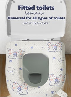 oldlaiben Cartoon Toilet Seat, Waterproof Toilet Seat,  Washable Bathroom Toilet Seat with Handle, Reusable Toilet Seat Cushion, Four Seasons Universal, For All Types of Toilets（Planet Rabbit）  - Image 4