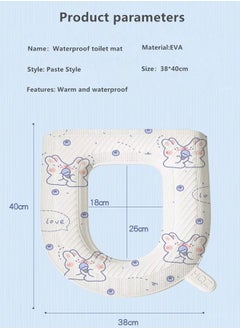 oldlaiben Cartoon Toilet Seat, Waterproof Toilet Seat,  Washable Bathroom Toilet Seat with Handle, Reusable Toilet Seat Cushion, Four Seasons Universal, For All Types of Toilets（Planet Rabbit）  - Image 2